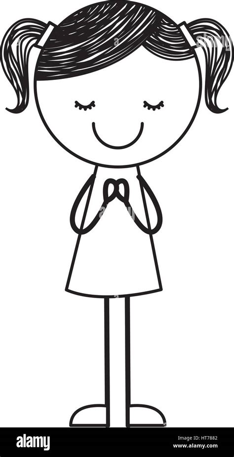 cute little girl drawing character Stock Vector Image & Art - Alamy