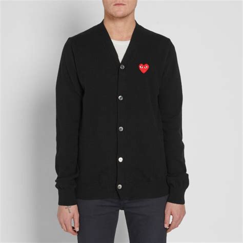 Comme des Garcons Play Cardigan Black & Red | END. (UK)