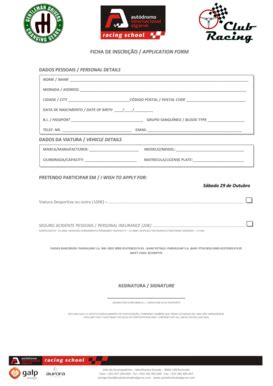 Fillable Online Circuitoviladoconde Ficha De Inscri O Application