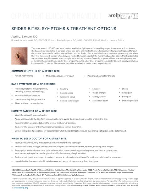 Spider Bites: Symptoms & Treatment Options - DocsLib