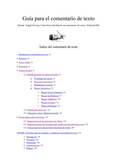 Comentario De Texto Gu A Completa Versi N Propia Gu A Para El