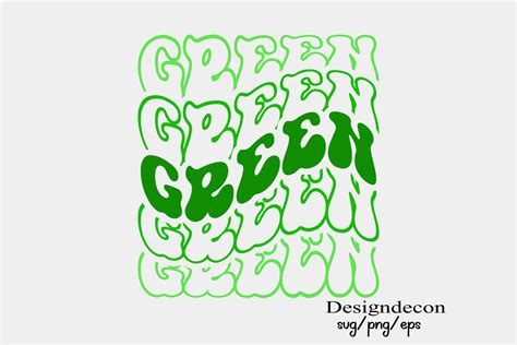 Green Word Mirrored Text Retro Wavy Svg Graphic By Craft World