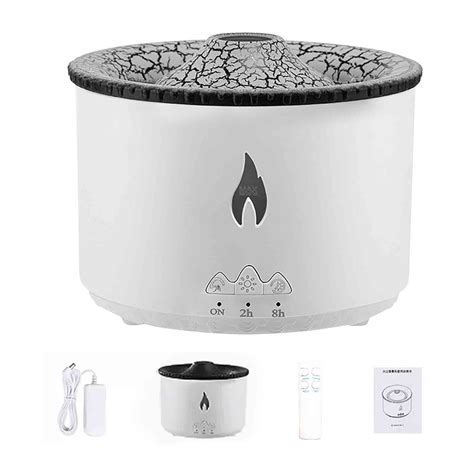 Volcano Humidifier Quiet Flame Diffuser Ml Spray Humidifier With