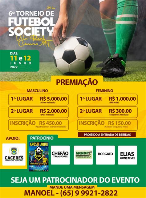 Est O Abertas Inscri Es Para O Torneio De Futebol Society