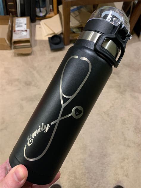 Custom Laser Engraved Oz Stainless Steel Water Bottle Etsy