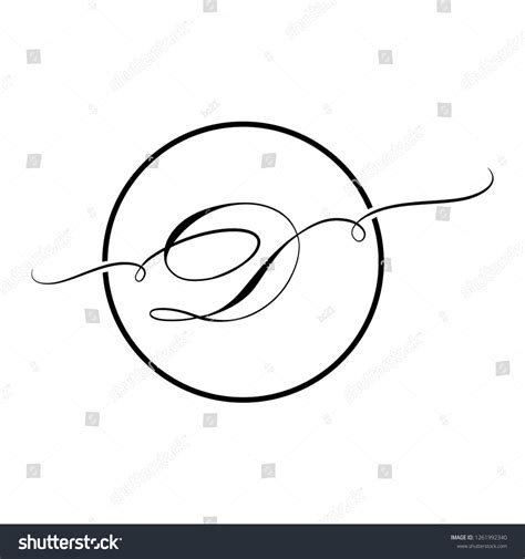 Calligraphic Black Script Letter D Stock Vector Royalty Free