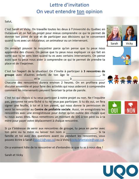 Lettre d invitation à participer au projet de recherche Download