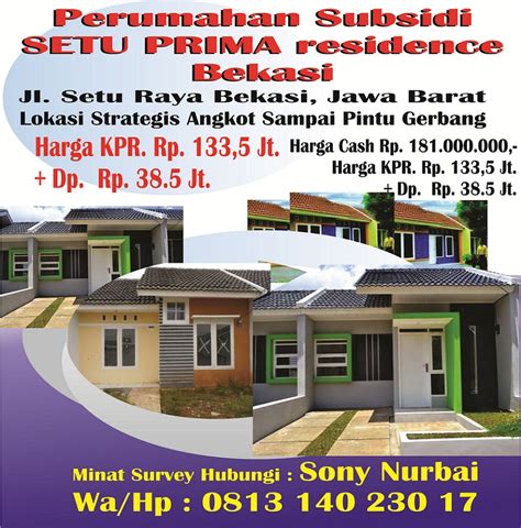 Rumah Subsidi Murah: Rumah Subsidi murah Bekasi