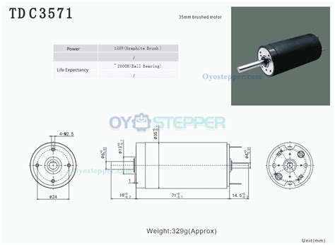 Buy Tdc3571 High Torque Dc Coreless Brushed Motor 12v 24v 60 7000ma 2000g Cm 5000 7500r Min 150w