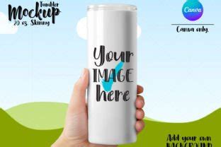 20oz Skinny HandheldTumbler Canva Mockup Graphic By TyphoonLetters