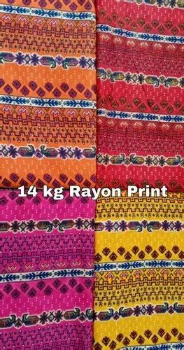 Multicolor Rayon Printed Fabrics Weight Kg Width At Rs