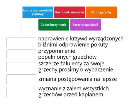 warunki sakramentu pokuty Połącz w pary