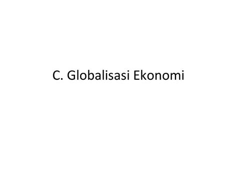 Globalisasi ekonomi