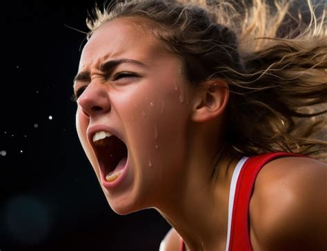 Premium Ai Image A Woman Screaming With Her Mouth Open