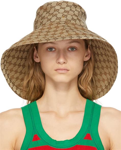 Gucci Canvas Gg Wide Brim Hat In Natural Lyst Canada