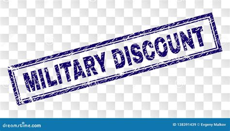 Scratched MILITARY DISCOUNT Rectangle Stamp Stock Vector Illustration