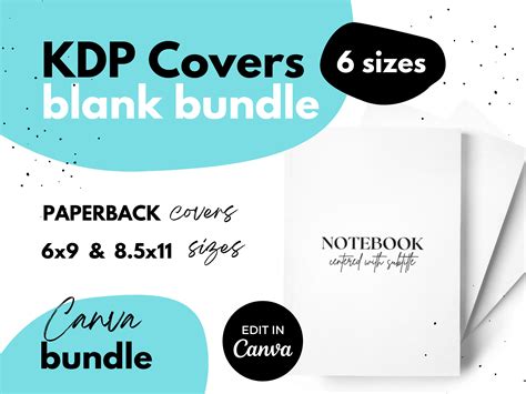 KDP Blank Covers ⋆ 6 Canva Templates Graphic by Mel Kelly Designs ...