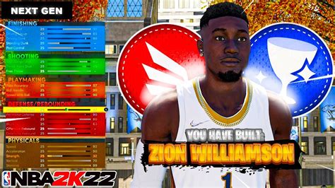 BEST ZION WILLIAMSON BUILD IN 2K22 NEXT GEN 100 Badge GLASS CLEANING