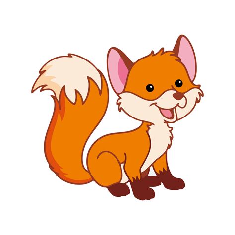 Animal cartoon. Cute fox image. Suitable for designing children's books about the introduction ...