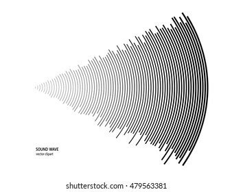 Illustration Sound Wave Black White Color Stock Vector (Royalty Free ...