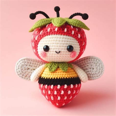 Crochet Strawberry Bee Amigurumi Free Pattern All Amigurumi