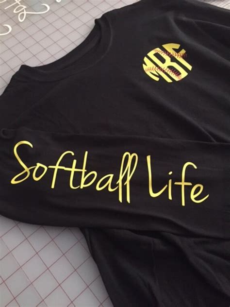 Softball Life Monogram Long Sleeve Shirt Softball Life Shirt