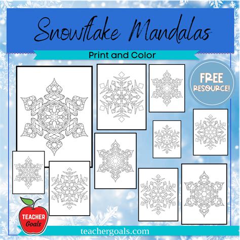 Snowflake Mandalas Coloring Pages Teachergoals