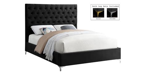 Tufted Green Velvet King Platform Bed Lexi Meridian Contemporary Modern