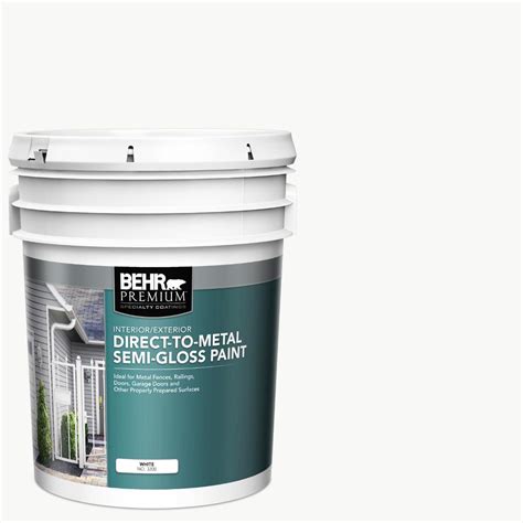 Behr 5 Gal White Semi Gloss Direct To Metal Interiorexterior Paint