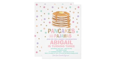 Pancakes And Pajamas Birthday Invitation