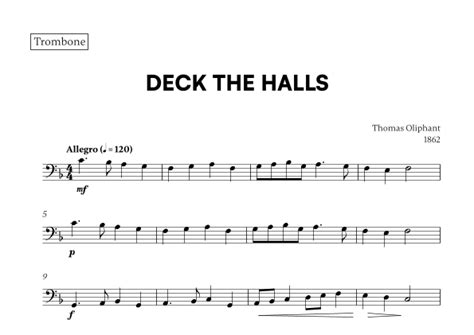 Deck The Halls For Trombone Arr Cadenza Editions By Thomas Oliphant Sheet Music For