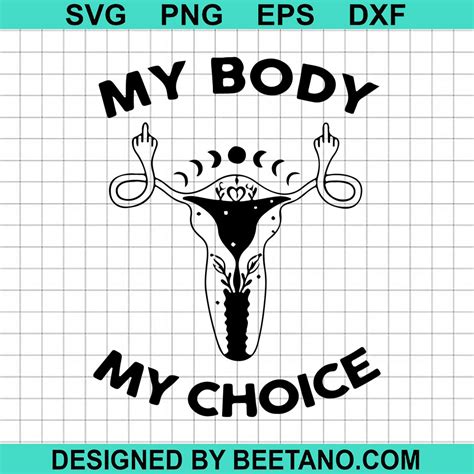 My Body My Choice Uterus Svg Uterus Middle Finger Svg Moon Uterus Svg