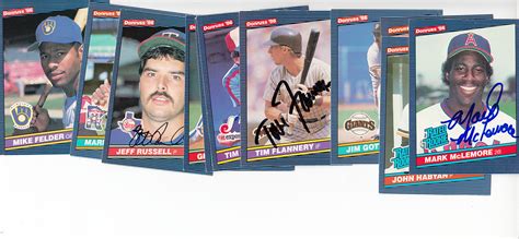 Lot Of 11 Different Autographed 1986 Donruss Baseball Cards Mark