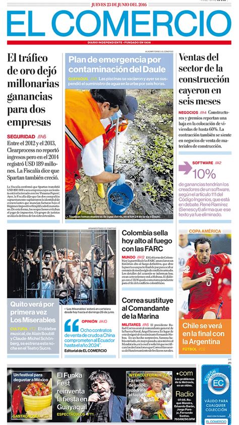 El Comercio Ecuador Jueves 23 De Junio De 2016 Infobae