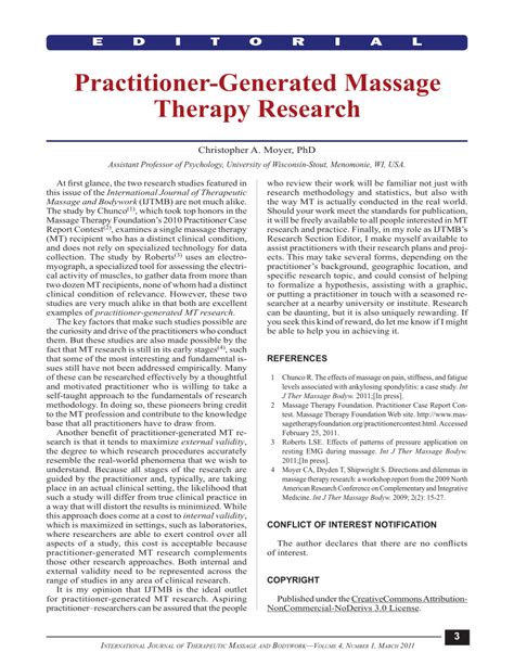 Pdf Practitioner Generated Massage Therapy Research