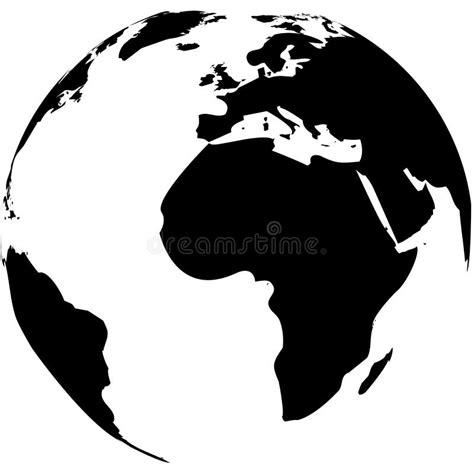 Vector Illustration of Black and White Globe Stock Vector ...
