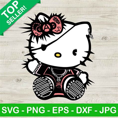 Punk Rock Hello Kitty Svg Kawaii Kitty Punk Svg Hello Kitty Svg Png