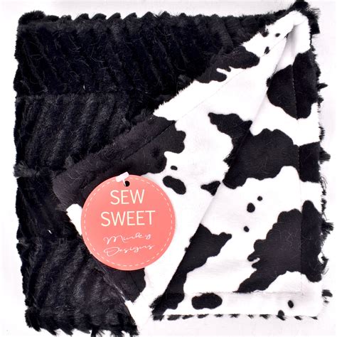 Ziggy Black Cow Moo Snow Black Lovie Sew Sweet Minky Designs