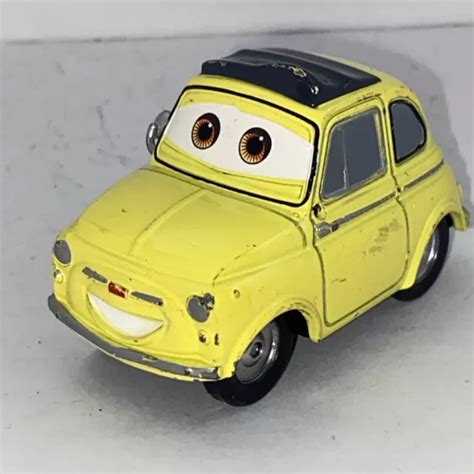 Disney Pixar Cars Luigi Yellow Fiat 500 Larger Scale 143 Diecast