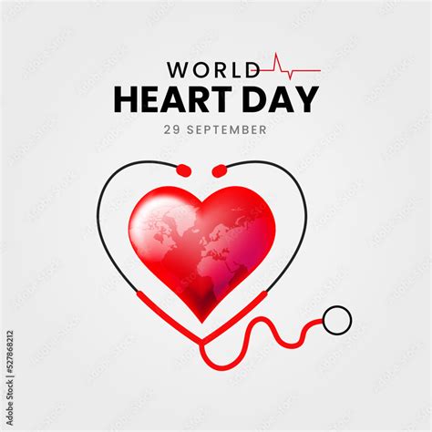 World Heart Day With Stethoscope Around Beautiful Heart Social Media