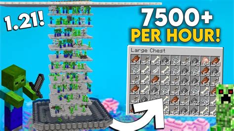 Minecraft Best Mob Farm 1 21 Mob Farm Tutorial Minecraft 7500 Per H Youtube