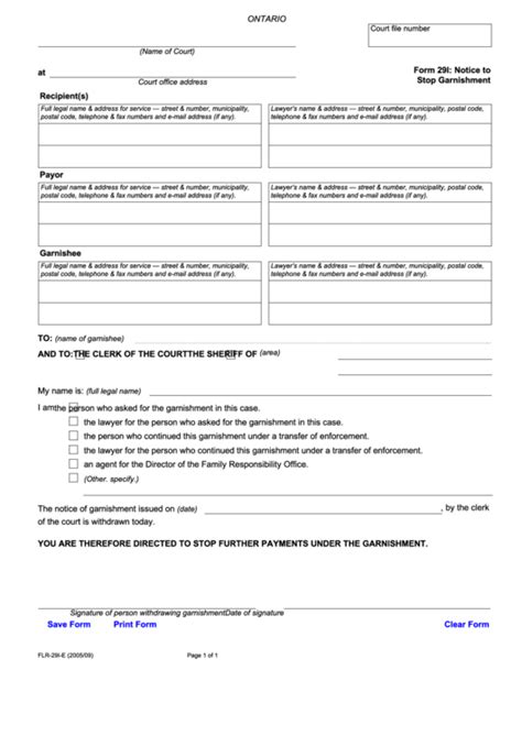 Fillable Notice To Stop Garnishment Printable Pdf Download