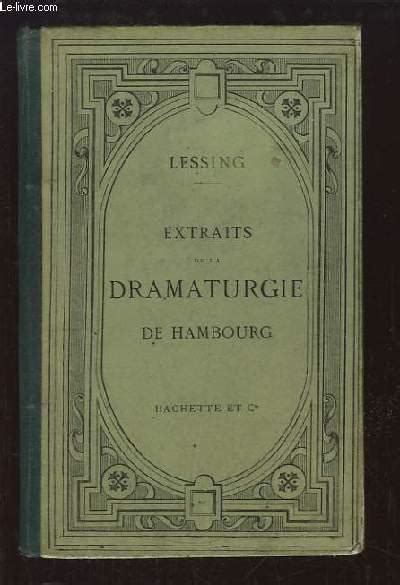 Extraits De La Dramaturgie De Hambourg By Lessing Bon Couverture