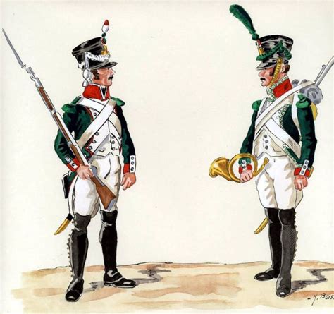 Kingdom Of Italy From Left To Right Cornet And Voltigeur Light Infantry Kingdom Of Italy