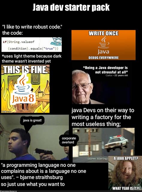 Javadevstarterpack Programmerhumor Io