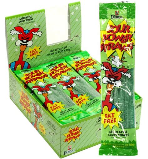 Dorval Sour Power Straws Green Apple 24ct Gold Star Distribution Inc