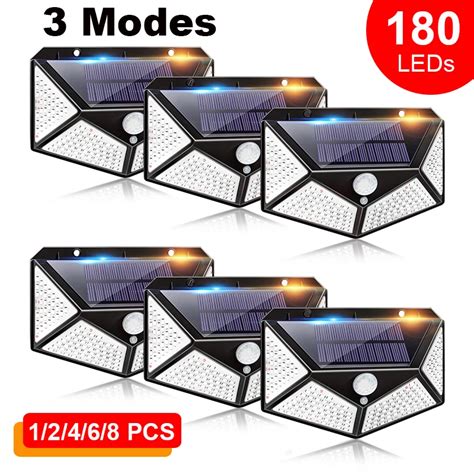 180 100 LED Lampa S Oneczna Zewn Trzna Lampa Solarna Z Czujnikiem Ruchu