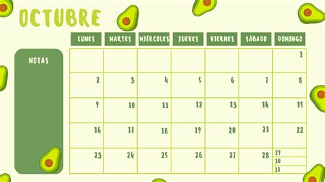 Calendario Octubre Trucos Para La Escuela Calendario Plantilla