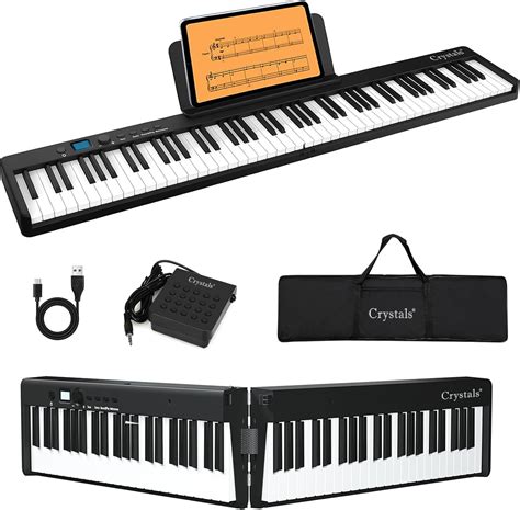 Crystals Full Size Keys Keyboard Piano Foldable Midi Digital