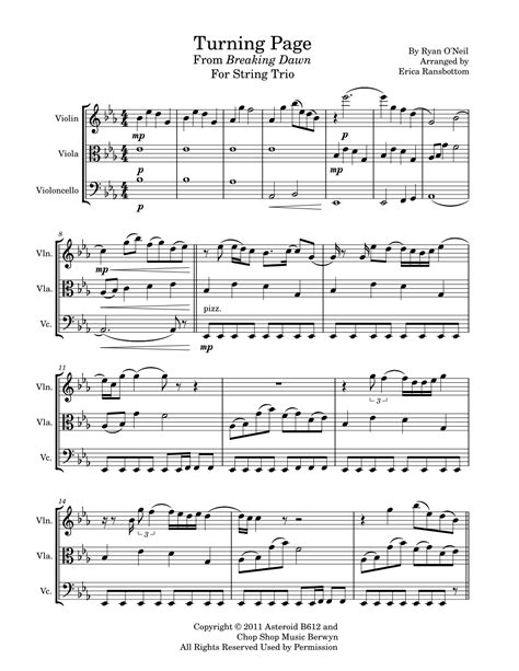 Turning Page Arr Erica Ransbottom By Sleeping At Last Sheet Music